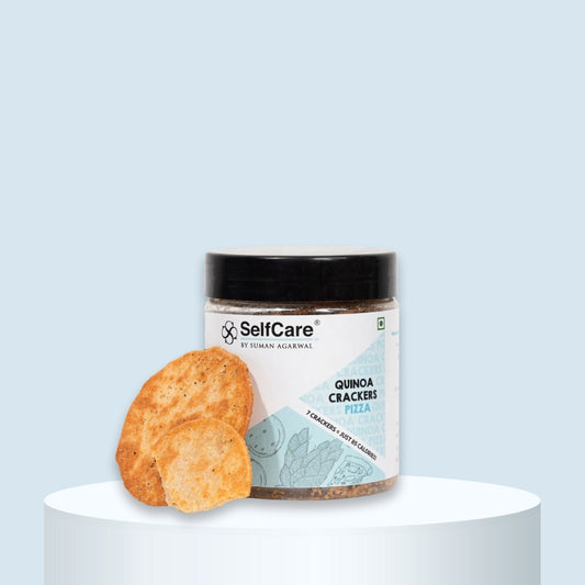 Healthy crackers pizza, quinoa crackers, savory snack option