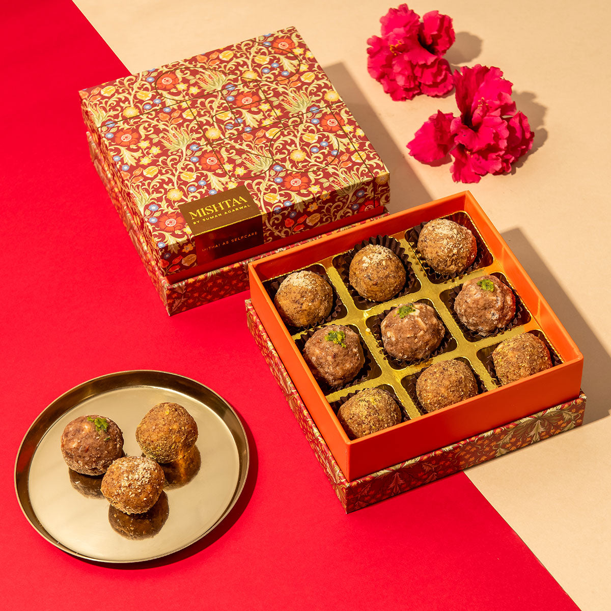Mishtaa Classic Delights Assorted Laddoos, a variety of traditional and healthy sweets made with premium ingredients.