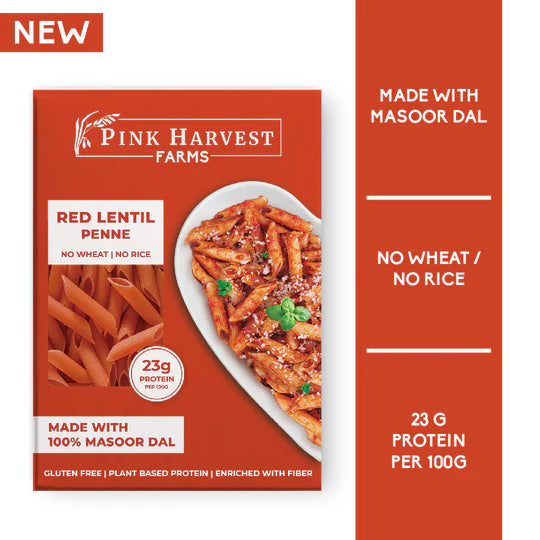 Pink Harvest Farms: Red Lentil Penne Pasta