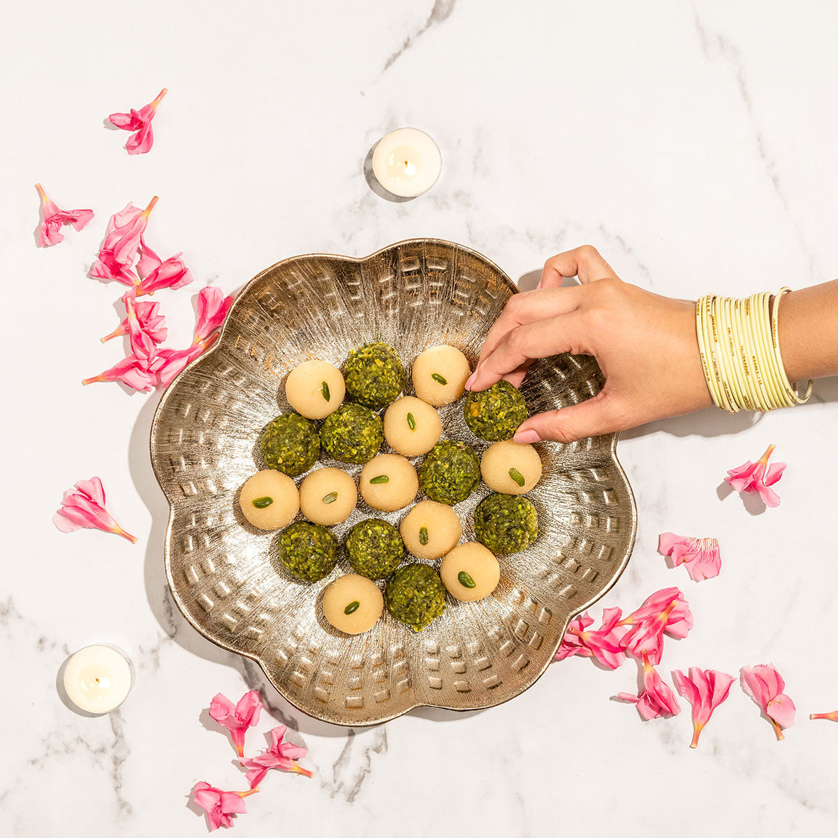 Delicious and healthy Pista Laddoos, made with premium pistachios, perfect for a balanced diet and guilt-free snacking.