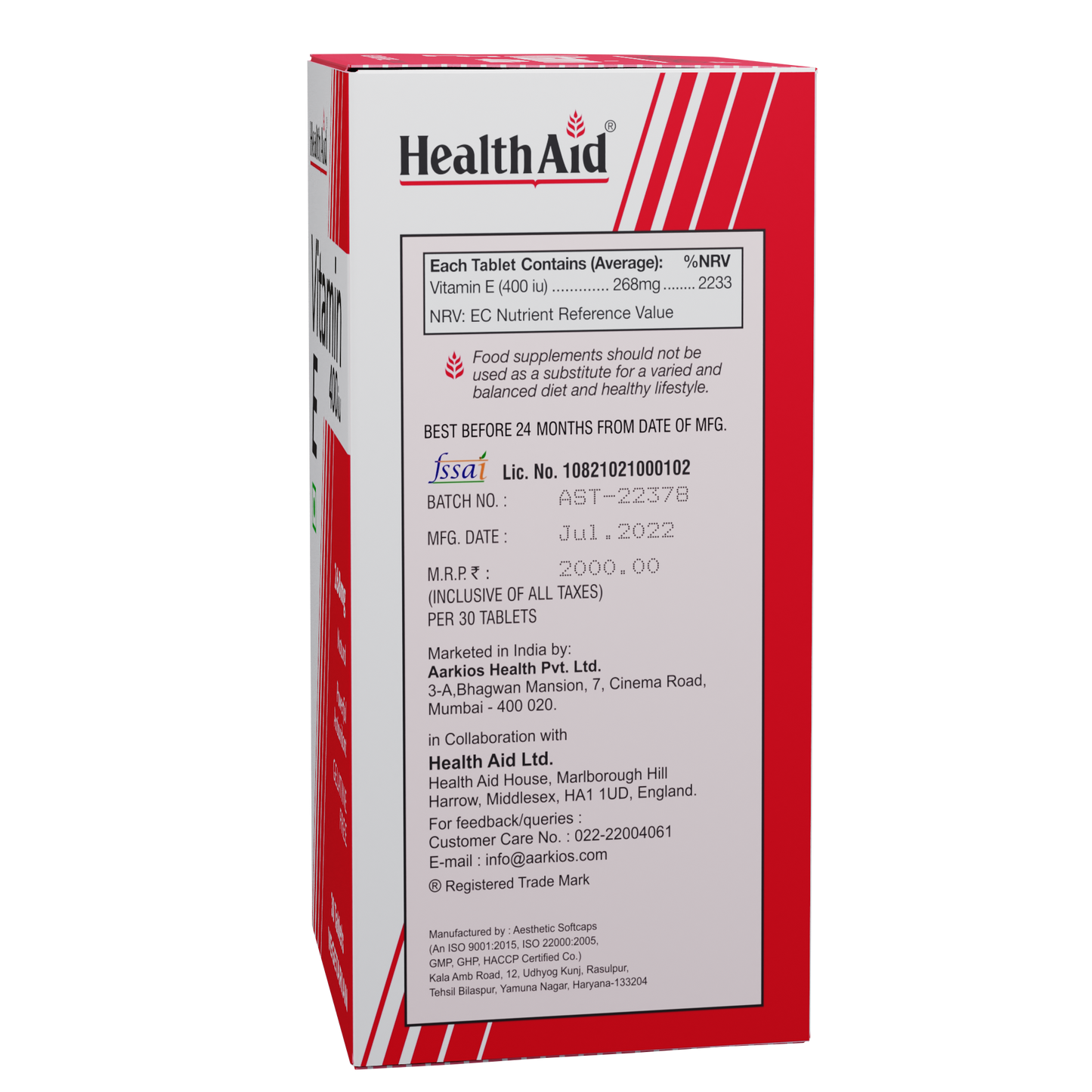 Health Aid: Vitamin E 400iu