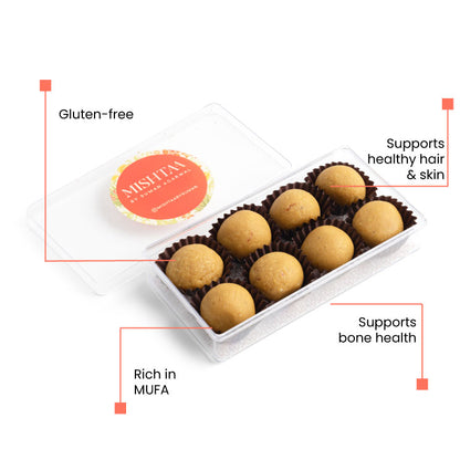 Mishtaa Minis - Kesariya Kaju Laddoos (Nolen Gud)
