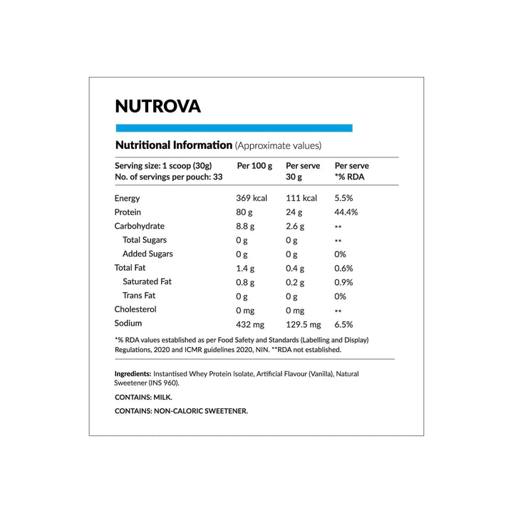 Nutrova: Whey Protein - Vanilla