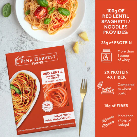 Pink Harvest Farms: Red Lentil Spaghetti Noodles