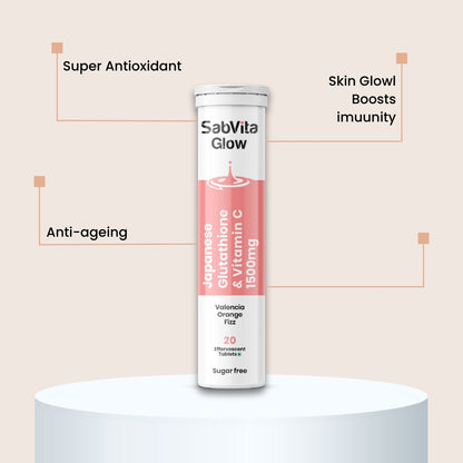 Sabvita Glow: Glutathione & Vitamin C - Valencia Orange Fizz