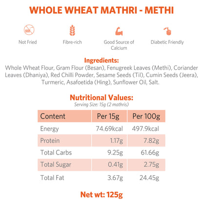 Whole Wheat Mathri - Methi